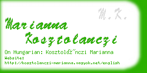 marianna kosztolanczi business card